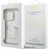 Guess IML Gold Outline Stand Camera Frame MagSafe Zadný Kryt pre iPhone 15 Pre Max Transparent
