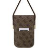 Guess PU 4G Metal Logo Script Taška na Telefón Brown