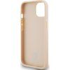 DKNY PU Leather Checkered Pattern and Stripe Zadný Kryt pre iPhone 15 Pink
