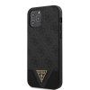 Guess PU 4G Triangle Zadný Kryt pre iPhone 12/12 Pre 6.1 Grey