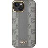 DKNY PU Leather Checkered Pattern Magsafe Zadný Kryt pre iPhone 15 Beige