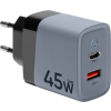 Nabíjačka Microgrid GaN 45W, Tactical, Sivá