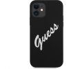 Silicone Vintage Script kryt pre Apple iPhone 12 mini, Guess, Čierny