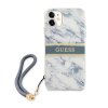 Guess Marble Stripe Kryt iPhone 11, Modrý