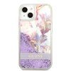 Liquid Glitter Flower kryt pre Apple iPhone 13 mini, Guess, Fialový
