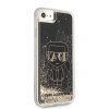 Karl Lagerfeld Liquid Glitter Gatsby Kryt pre iPhone 7 /  8 / SE 2020 / SE 2022, Čierny