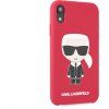 Silikónové kryt pre Apple iPhone XR, Karl Lagerfeld, Červený