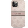 Guess 4G Printed Stripe Kryt pre Apple iPhone 12/ 12 Pro, Ružový