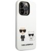 Karl Lagerfeld & Choupette Liquid Silikónový Kryt pre iPhone 14 Pro Max, Biely
