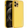 Kožený kryt pre Apple iPhone 12 Pro, Forcell, Žltý
