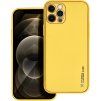 Kožený kryt pre Apple iPhone 12 Pro, Forcell, Žltý