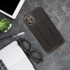 Kickstand Kožený kryt pre Apple iPhone 13, Čierny