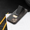 Kickstand Kožený kryt pre Apple iPhone 13, Čierny