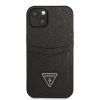 Saffiano Double Card kryt pre Apple iPhone 13 mini, Guess, Čierny