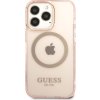 Guess Translucent Kryt s MagSafe pre iPhone 13 Pro, Ružový