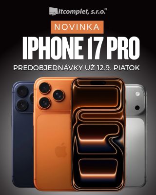 🚀 iPhone 17 Pro – výkon bez hraníc, top fotoaparát 📸 a batéria, čo vydrží ešte viac 🔋 Predobjednávky už 12.9. 🗓️...