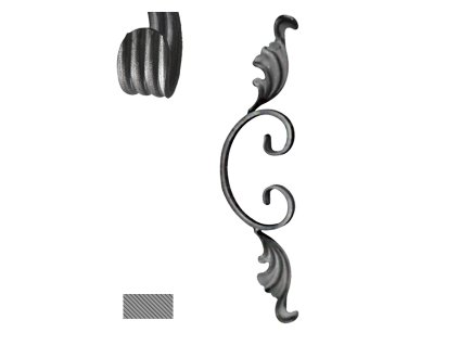 Céčko KC003AH s lístkami 1261, (320x80mm), 12x6mm, široké rozkutie