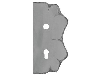 Štít 250x125x3mm s otvormi, otvor pre kľučku ø 19,5mm, zdobený, pravý, pre zámok ZM90/80
