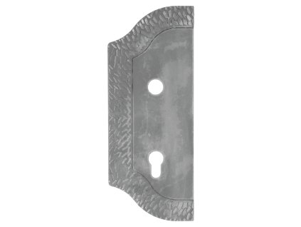 Štít 265x105x3mm s otvormi, rozteč 90mm,  otvor pre kľučku ø 19mm, zdobený, ľavý, pre zámok ZM90/80