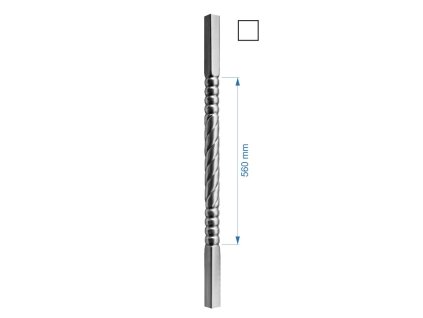 Tyč-rúrková 1000mm so štvorcovou zakladňou 25x25mm