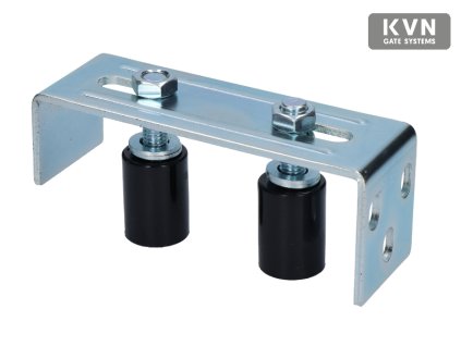 Horné vedenie brány 165x75x55mm, nastaviteľná šírka 36-84mm, 2x nylon. vodiace valčeky 30x35mm