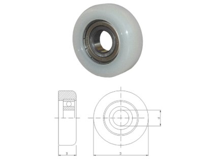 Polyamidové koliesko D-60, d-20, B-20mm s ložiskom