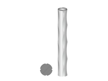 Tyč kruhová plná 12mm, zdobená-vzor slza 3000mm, cena za KUS
