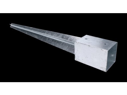 Pätka stĺpika nabíjacia/kotviaci hrot 71x150x750mm, 1,8mm žiarový pozink, počet dier s priemerom 11mm-4ks