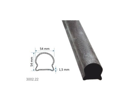 Madlová tyč dutá 57x54x1,5mm, dĺžka 6000 mm, cena za KUS