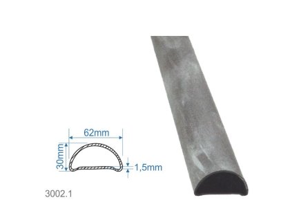 Madlová tyč dutá 62x30x1,5mm, hladká, 3000mm, cena za KUS