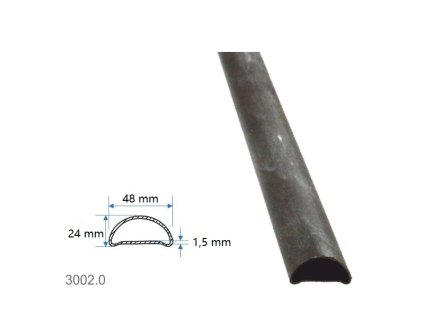 Madlová tyč dutá 48x24x1,5mm, hladká, 6000mm, cena za KUS