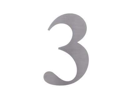 Číslo domové 3, (127x1.5mm), s 3M páskou, brúsená nerez K320 / AISI 304