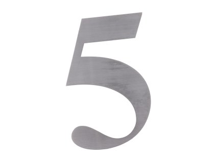 Číslo domové 5, (156x1.5mm), s 3M páskou, brúsená nerez K320 / AISI 304