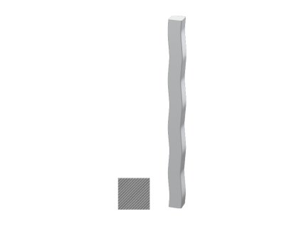 Tyč štvorcová plná 14x14mm, čierna S235, okutá na dvoch protiľahlých stranách L=3000mm, cena za 1ks(3m)