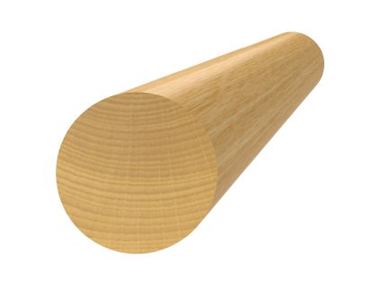Drevený profil guľatý (ø 42mm /L:4000mm), materiál: buk - cink nadpájaný po 60cm, brúsený povrch bez náteru, balenie: PVC fólia