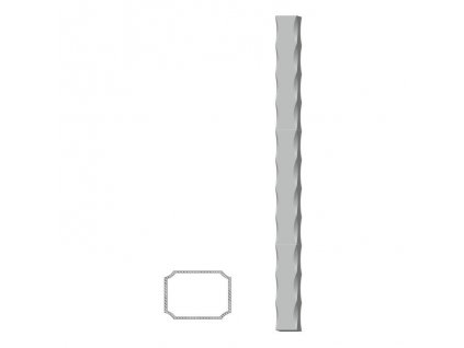 Uzavretý profil 50x30x2mm, čierny S235, zdobený po hranách L=4000mm, cena za 1ks(4m)
