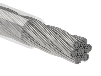 Oceľové lanko ø3mm (7x19 dr.) /galvanicky pozinkované s PVC obalom - celková hrúbka ø4mm