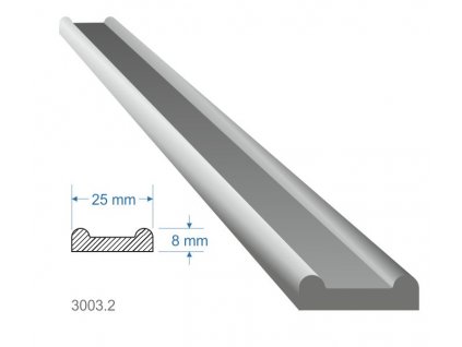 Pásovina plochá B, 25x8mm, S235, cena za 1ks(4m)
