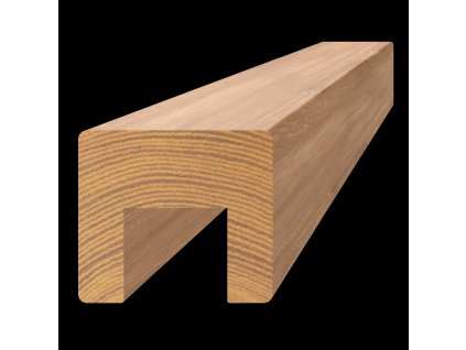 Drevený profil (45x40mm /L:3000mm) s drážkou 24x22mm, materiál: dub, brúsený povrch bez náteru, balenie: PVC fólia, necinkovaný materiál