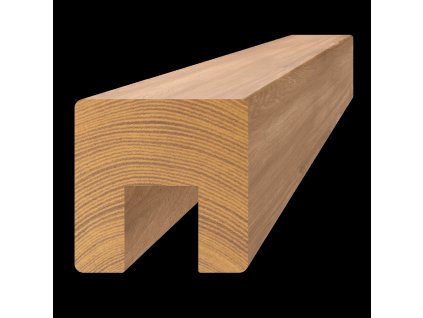 Drevený profil (40x40mm /L:3000mm) s drážkou 17x20mm, materiál: dub, brúsený povrch bez náteru, balenie: PVC fólia, necinkovaný materiál