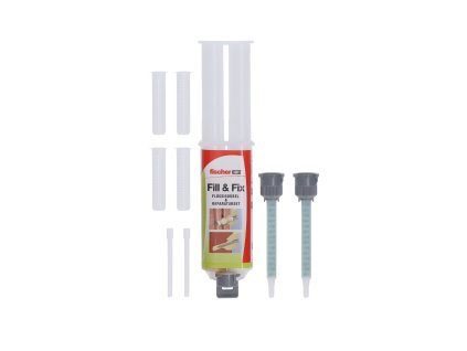 Fischer fill and fix, univerzálna tekutá hmoždinka. Brúsiteľná, natierateľná. Vhodná na opravy.
