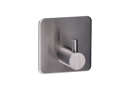 Nalepovací háčik s 3M páskov, hranatý, základňa: 44x44mm, brúsená nerez K320/ AISI 304