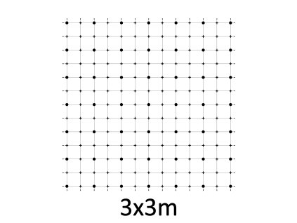 Montážna sada pre zelenú stenu - nerez, rozmer 3x3m. Set obsahuje: EB1-GW01 (49ks), PVC-LA4 (52ks), EB2-LA4 (100m), EB1-NX4 (120ks)