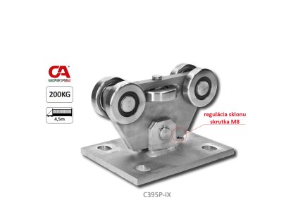 Nerezový vozík PICCOLO do profilu (67x67mm) pre samonosné brány do 200kg/ otvor: 4.5m, nerez bez povrchovej úpravy /AISI304
