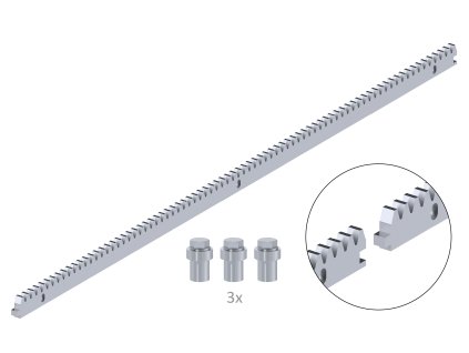 Hrebeň kov 30x10mm, L-1000mm, M4, max do 1700kg, 3x úchyt+skrutky, pozinkovaný so zámkom