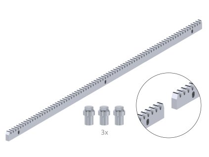 Hrebeň kov 30x12mm, L-1000mm, M4, max do 2200kg, 3x úchyt+skrutky, pozinkovaný