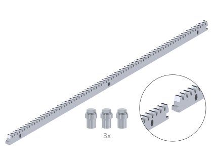 Hrebeň kov 30x12mm, L-1000mm, M4, max do 2200kg, 3x úchyt+skrutky, pozinkovaný so zámkom