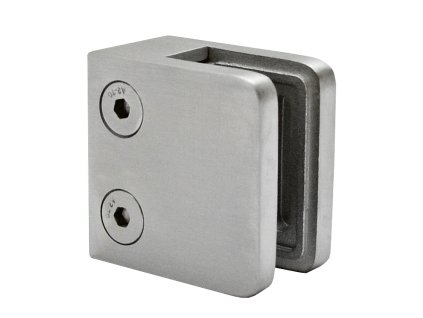 Svorka skla/plechu na jokel 40x40mm, brúsená nerez AISI316