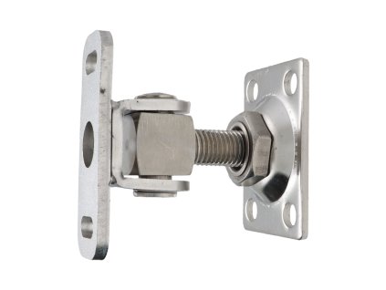 Záves M16 s platňou 75 x 55 mm, otvárateľný 90°, nastaviteľný, nerezový