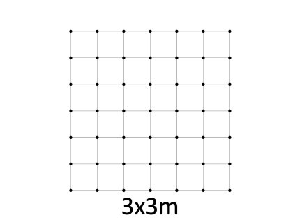 Montážna sada pre zelenú stenu - nerez, rozmer 3x3m. Set obsahuje: EB1-GW02 (49ks), EB2-LA3 (60m), PVC-LA3 (28ks)